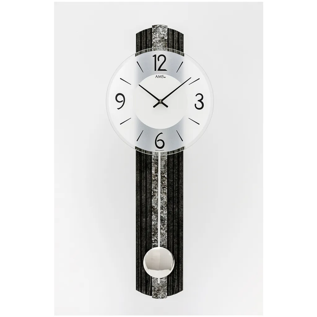 AMS Montre 7486 - Horloge murale silencieuse pour bureau et intérieur