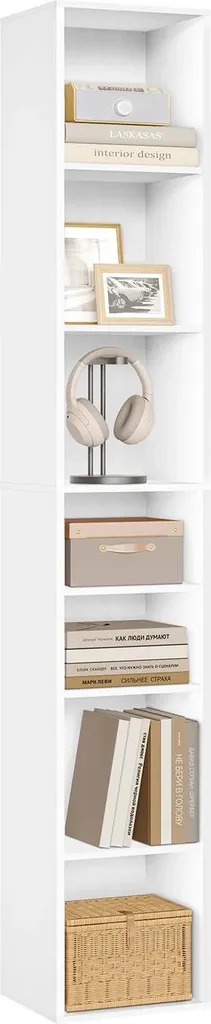 Bibliothèque gain de place pour petits appartements, 7 étages, blanc