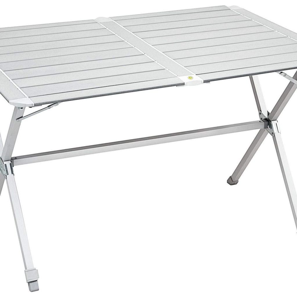 Brunner Campingtisch Silver Gapless Level 6 Faltbar Aus Aluminium Mit Aufrollbarer Platte