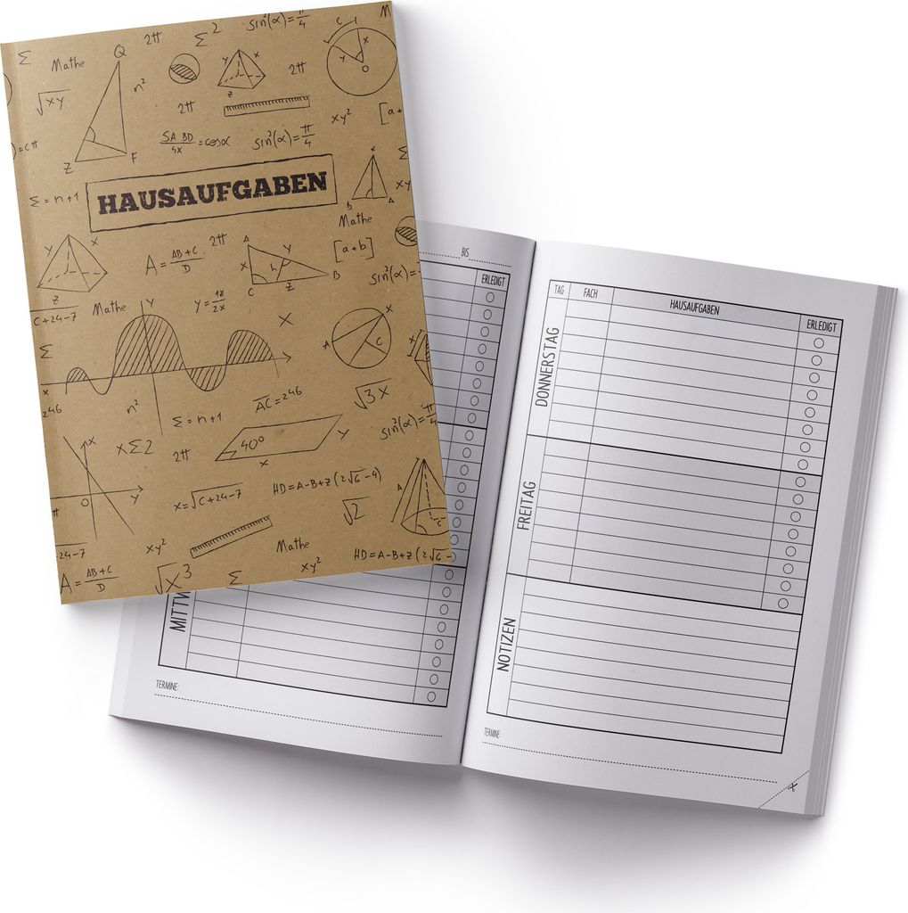 itenga Hausaufgabenheft Formeln Kraftpapier (Motiv 39) DIN Produktbild 