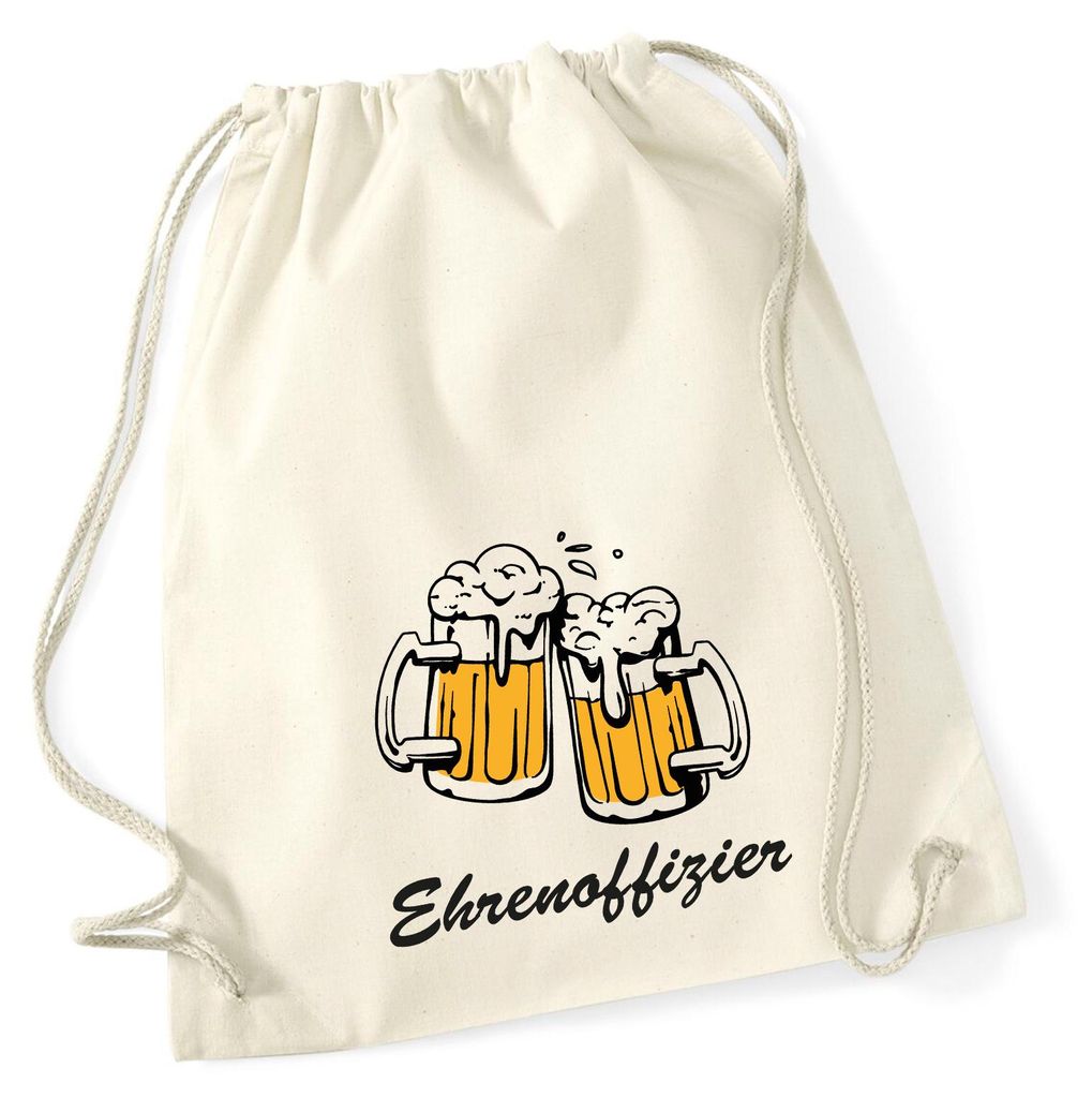 Huuraa Turnbeutel Ehrenoffizier Schützenfest 12 Liter Natural Baumwolle Rucksack Geschenkidee