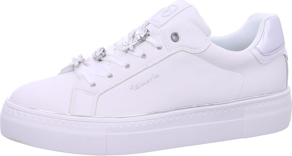 Tamaris Damen Sneaker Plateausohle Metallic Effekte Court Produktbild 