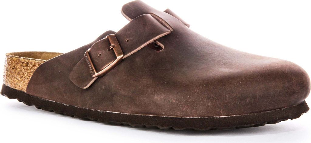 Birkenstock Boston BS Elegant Pin Sandalen aus geöltem Leder in Braun – 9.5 UK - 44 EU - 11/11.5M US / Brown