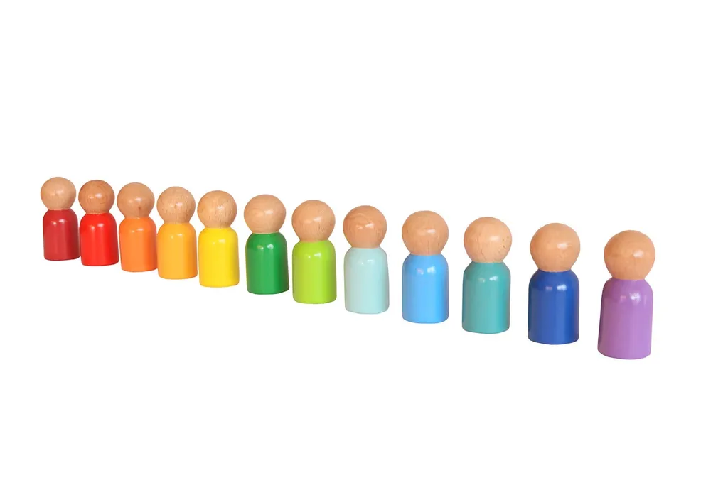 Skye Decor Waldorf Rainbow Baby Jouet en Bois Multicolore 6 x 3 cm