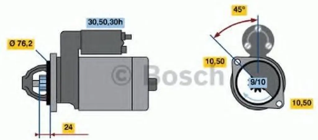 Démarreur électrique BOSCH 0986014840 pour remplacement de série 12V