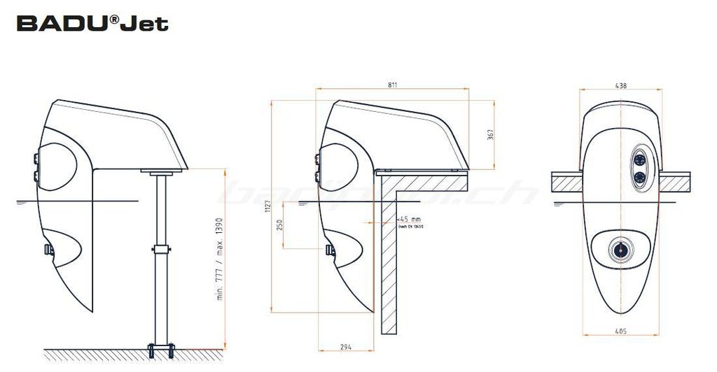 Stützfuss für Einhänge Gegenstromanlage Badu Jet