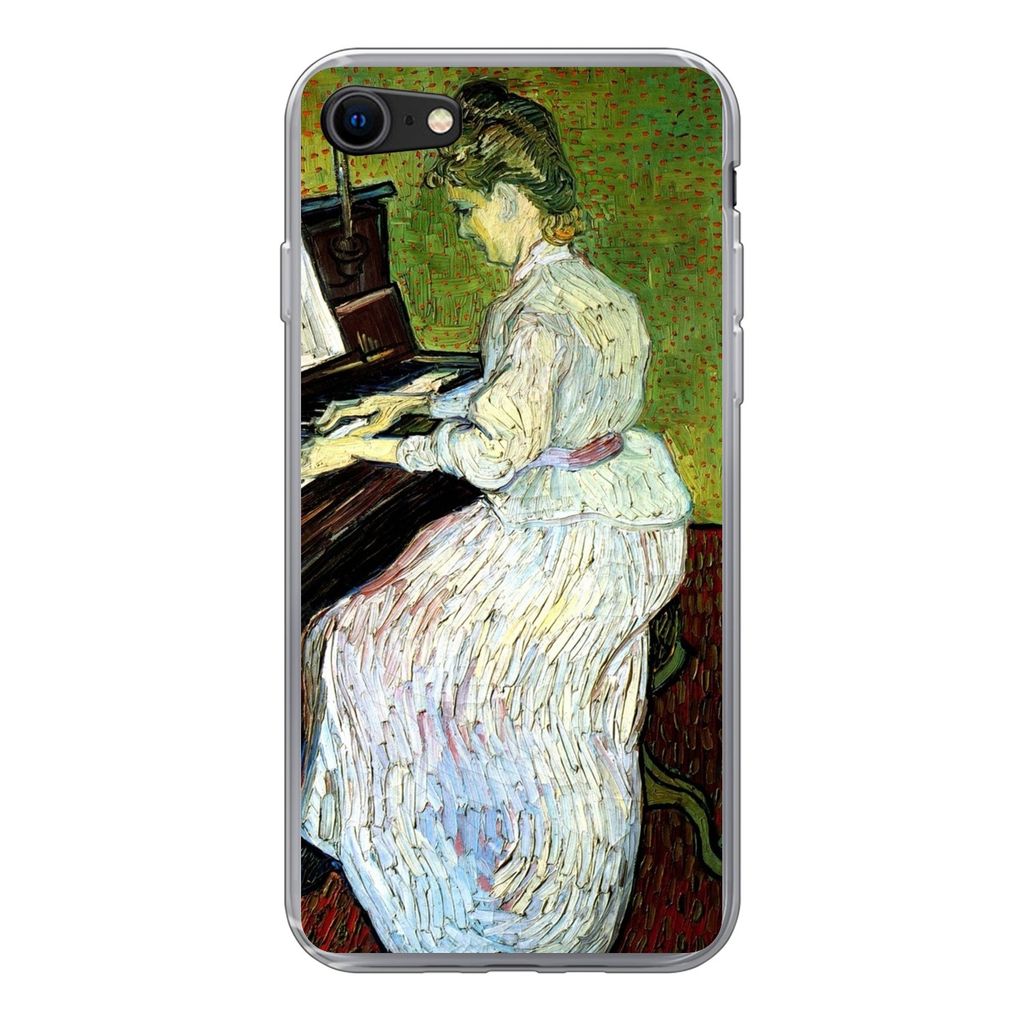 MuchoWow Handyhülle Schutzhülle Hülle für iPhone SE 2020 Marguerite Gachet am Klavier - Vincent van Gogh Silikon Softcase Handy Hülle - Kart...