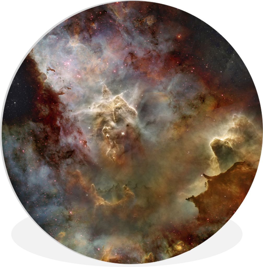 MuchoWow Rundes Wandbild - Runde Bilder Roter und gelber Nebel Ø 30 cm Kreis Wanddekoration Kunststoff - Wandkreis - Wandschmuck - Schlafzimmer ...