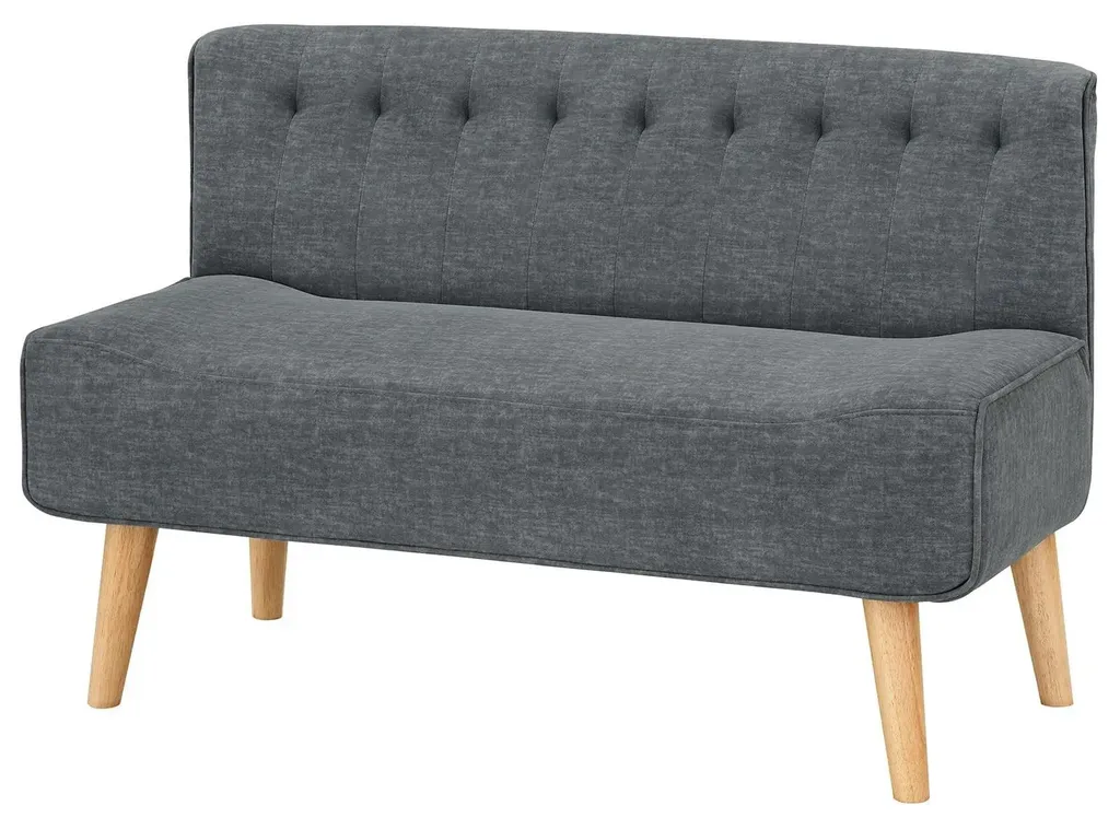 Canapé droit 2 places gris foncé style moderne et assise moelleuse
