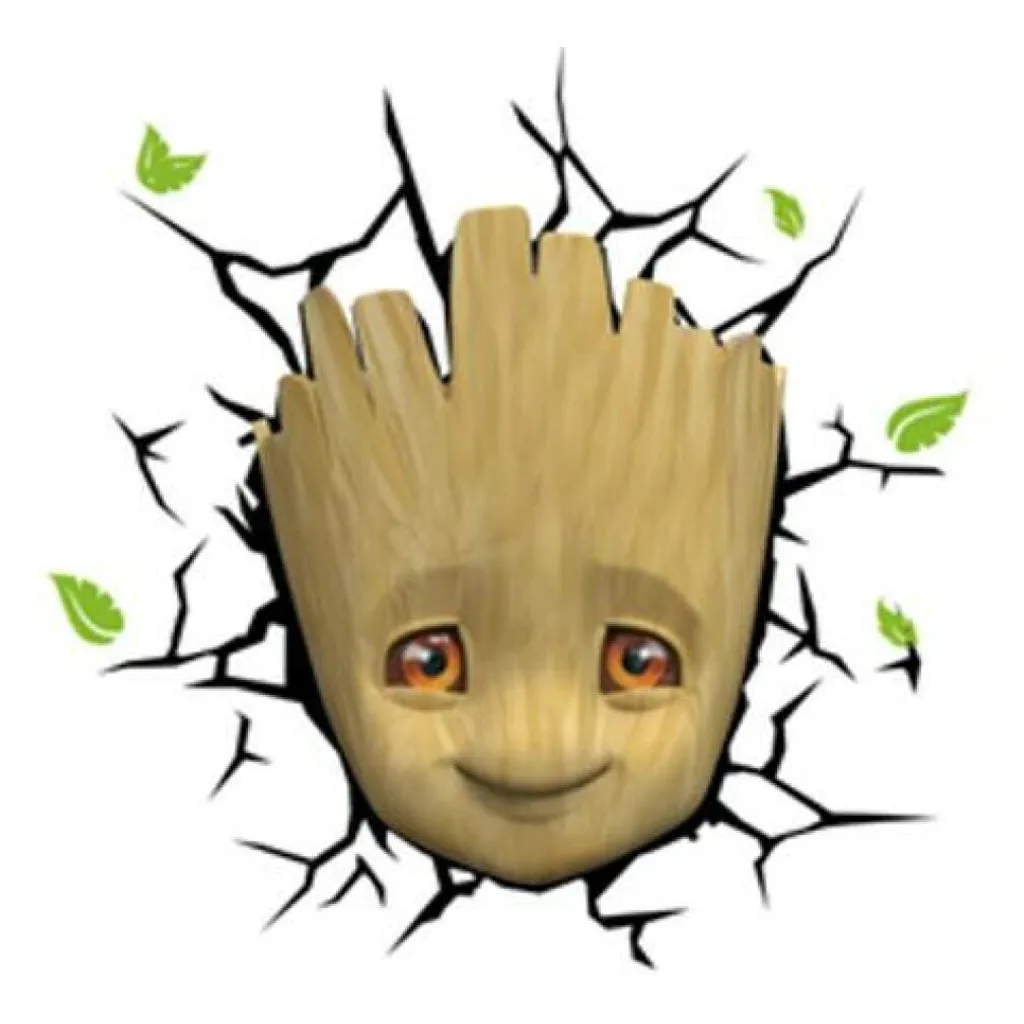 Déco Geek : Lampe LED 3D Baby Groot Marvel pour Éclairer votre Espace