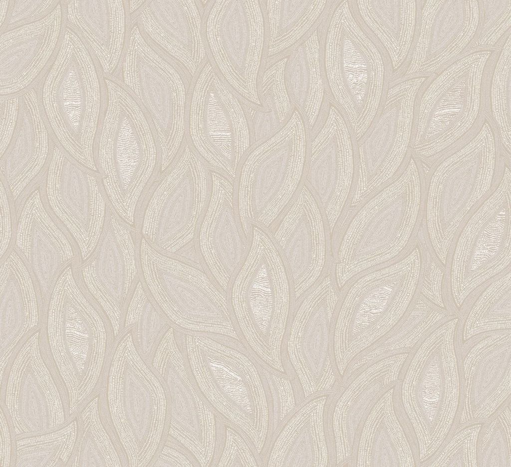 Masureel Tapete Blätter Sandbeige - 631608 - 70 cm x 10.05 m