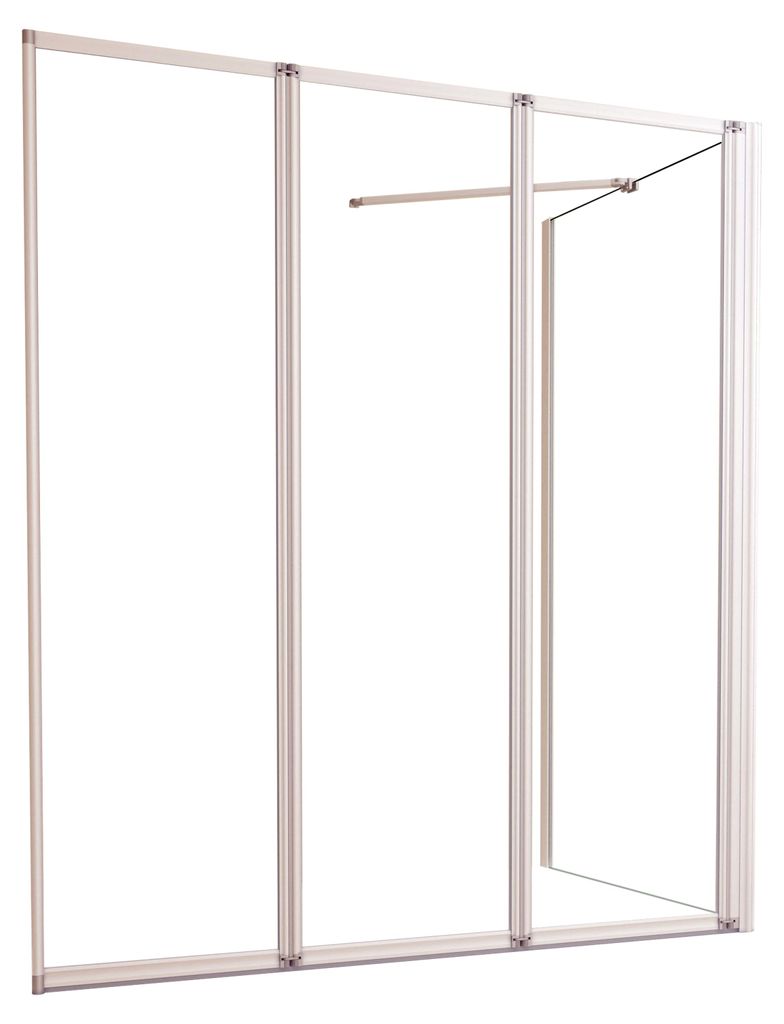 Duschspa 120x140cm Badewannenaufsatz 3-teilig Weiß Faltwand Produktbild 