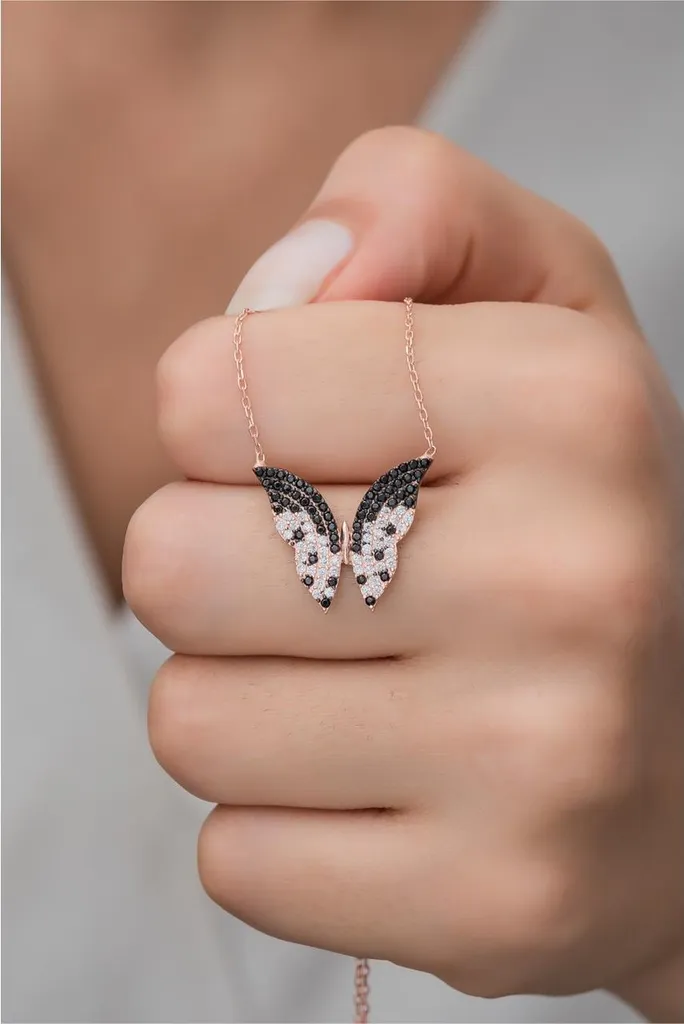 Collier ailes de papillon argent 925 pour femme soirée et cadeau