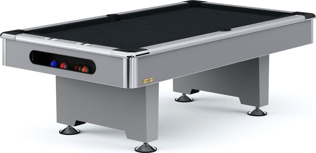 Automaten Hoffmann Billardtisch "Club Pro III" Dekor Grau, Simonis 860, Black, 8 ft (Spielfeld 224x112 cm)