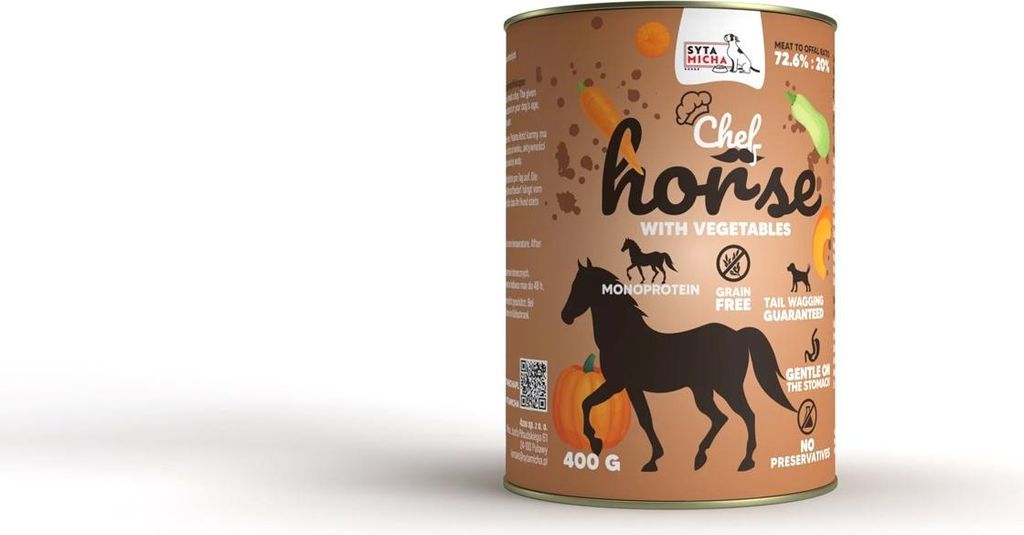 SYTA MICHA Pferdefleisch mit Gemüse - Nassfutter für Hunde - 400g