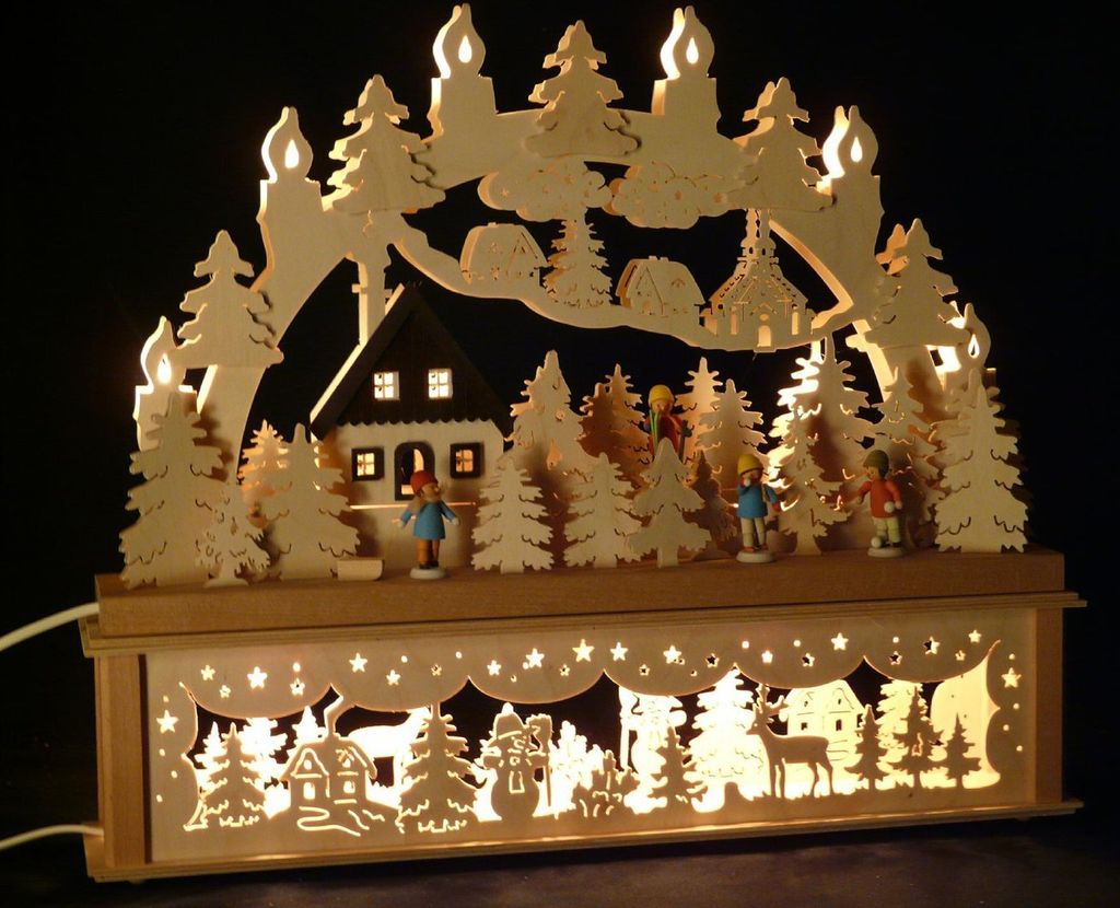 Original Erzgebirgischer Marken Schwibbogen Lichterbogen 50 x 43 cm K50-3_284