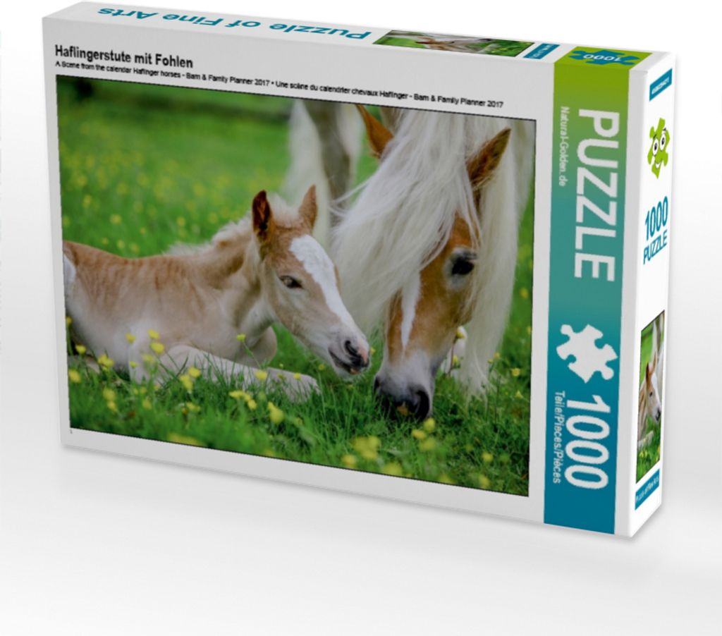 Calvendo Haflingerstute mit Fohlen 1000 Teile Puzzle quer 640x480mm, CALVENDO; 7362797