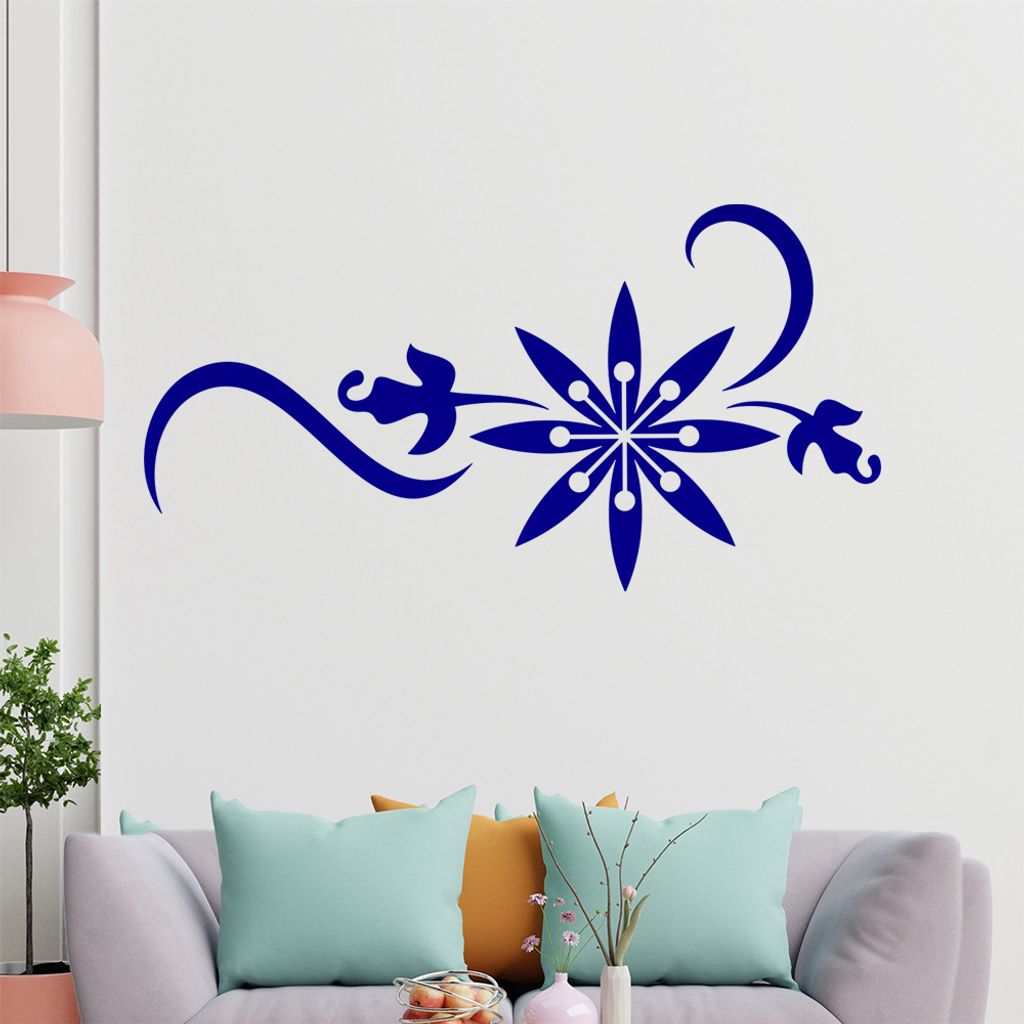 Blume - Linien Wandtattoo in 6 Größen - Wandaufkleber Wall Sticker - Dekoration, Küche, Wohnzimmer, Schlafzimmer, Badezimmer