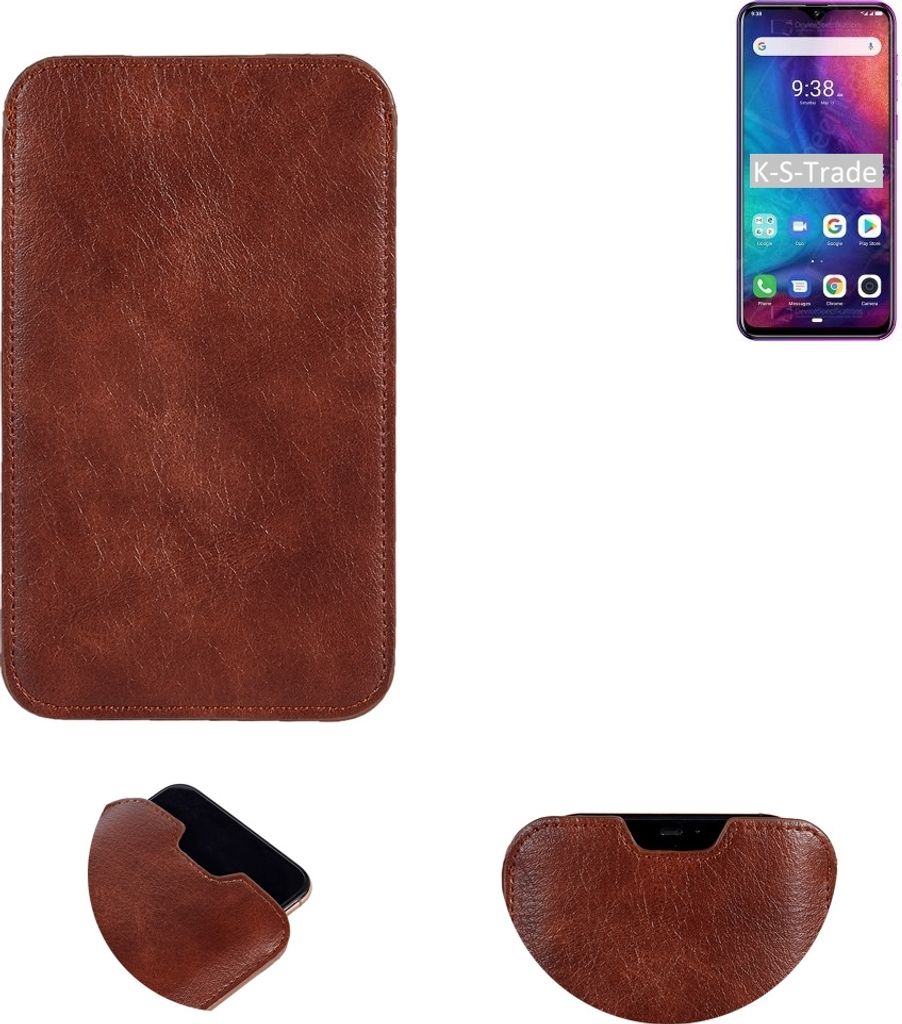 K-S-Trade Schutzhülle Handyhülle kompatibel mit Ulefone Note 7P Handytasche Kunstleder Sleeve in braun