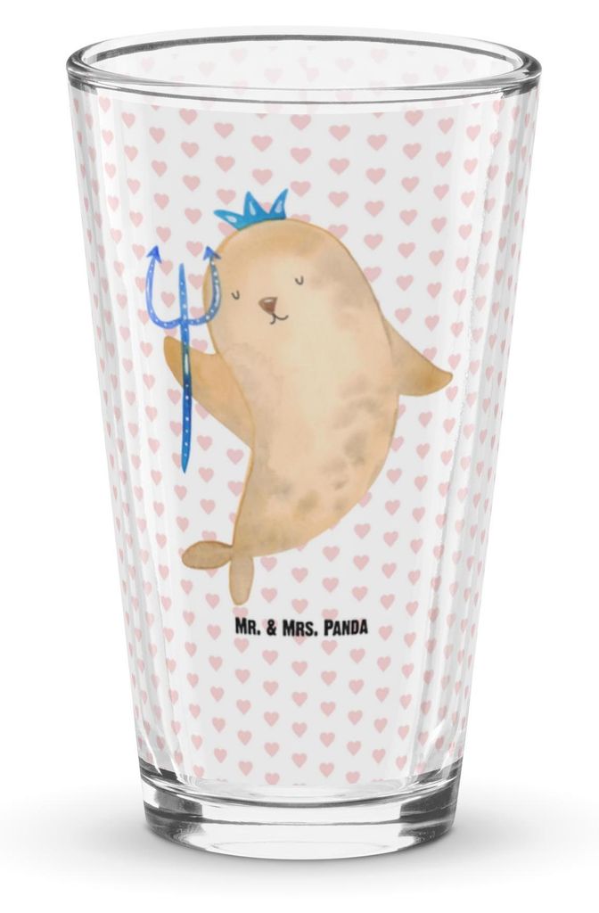 Mr. & Mrs. Panda Glas Sternzeichen Wassermann - Transparent - Geschenk, Meermann, Wasserglas, Meer, Shaker, Geburtstag Februar, Januar, Tumbler, Ni...