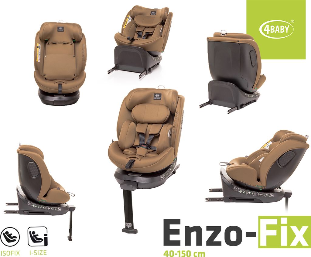 4Baby Enzo-Fix Mokka 40-150 cm 360° i-Size autosedačka Obrázok produktu 1