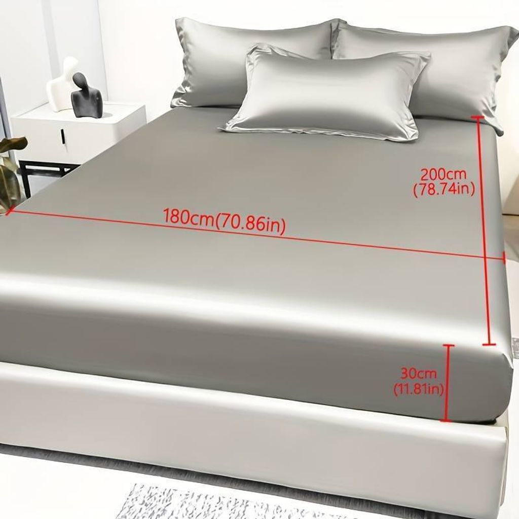 Hedvábné prostěradlo | SILKYFIT Light Grey 180 x 200 Obrázek produktu 7