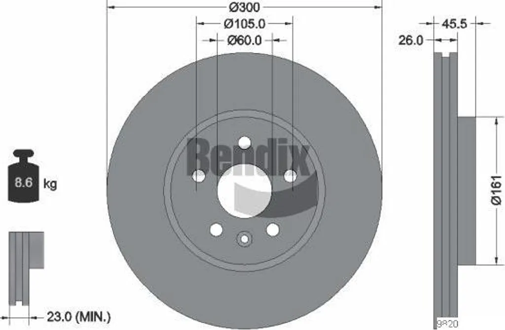 Disque de Frein Bendix BDS1173 pour Opel Mokka - Qualité Constructeur