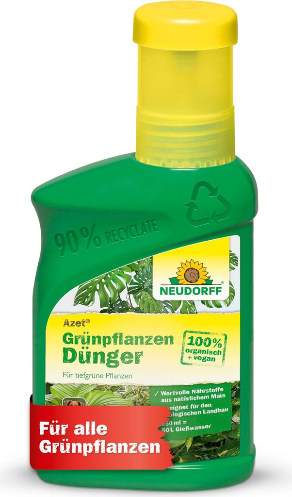 Neudorff - Azet GrünpflanzenDünger 250 ml für 50L Gießwasser - 100 % organisch und vegan
