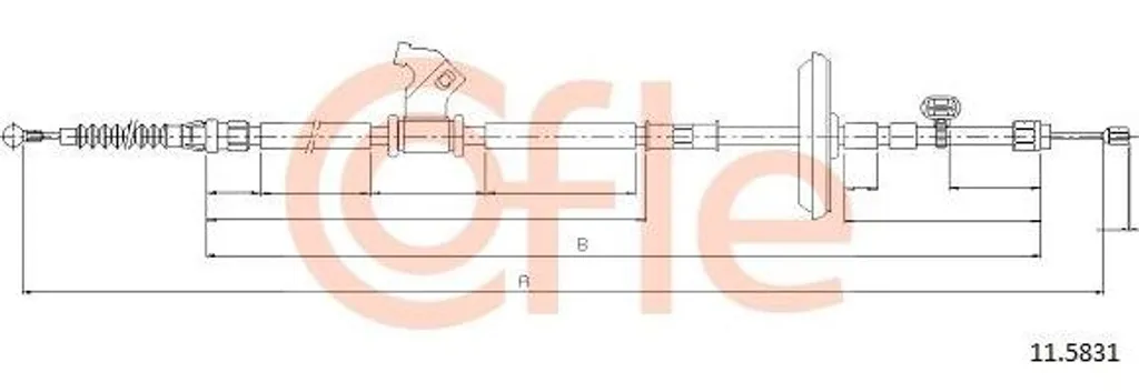 Câble de frein COFLE 11.5831 en acier renforcé compatible Astra J GTC