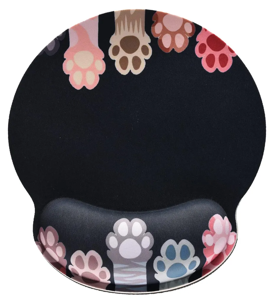Tapis de souris antidérapant avec mousse à mémoire de forme pattes de chat