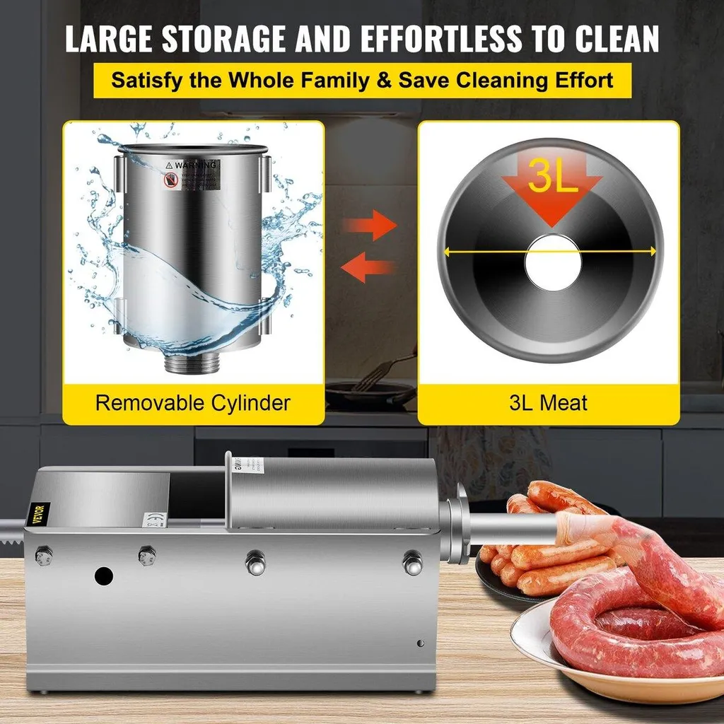 Machine à farcir les saucisses manuelle 3L Inox pour charcuterie - 6