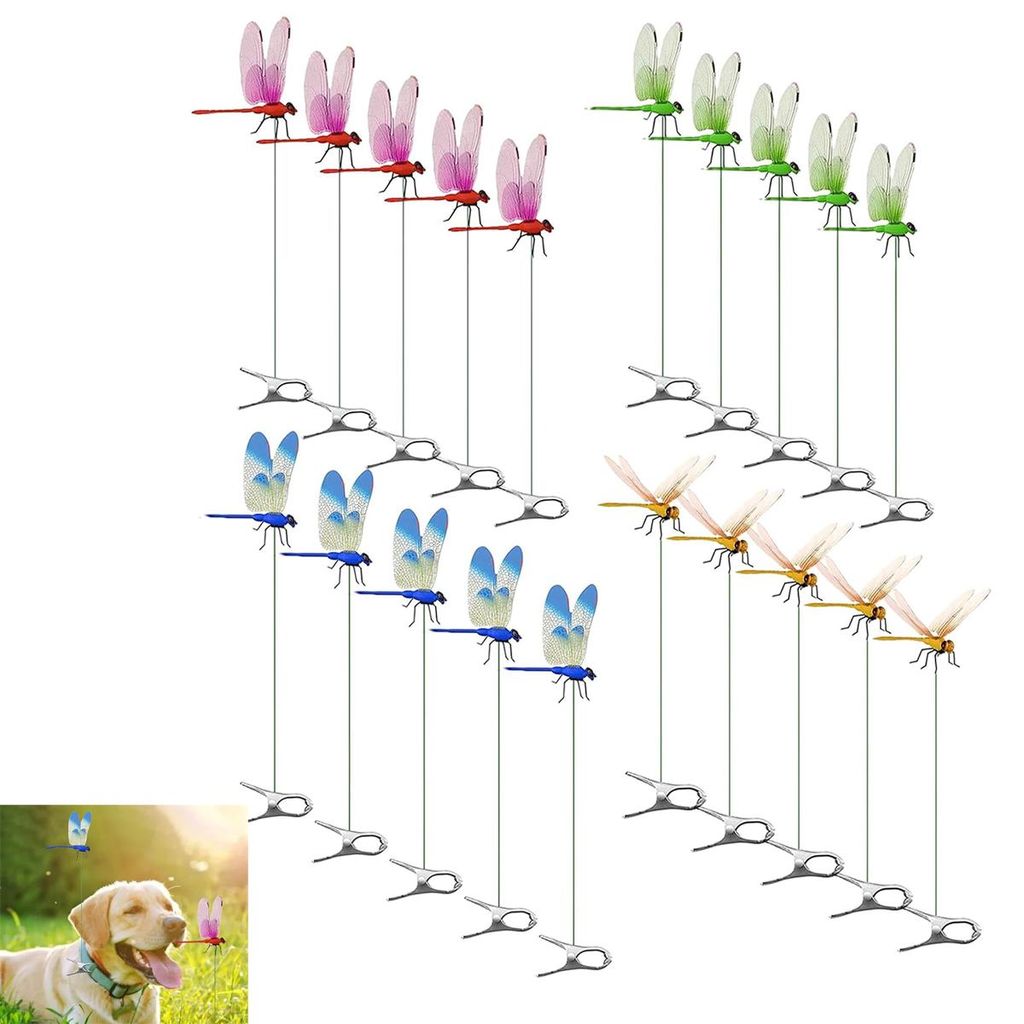 12 Stück Libellen Clips 3D, Garten Insektenabwehr Deko, Produktbild 