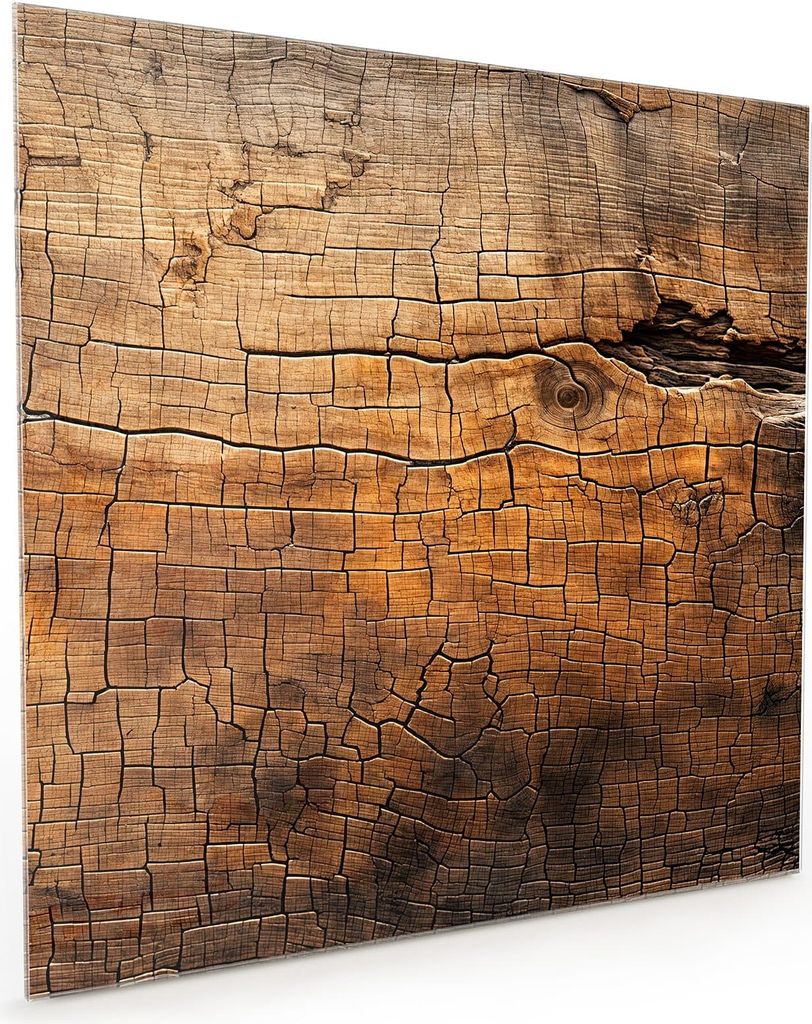 Küchenrückwand Spritzschutz Glas mit Motiv Vintage Holzmaserung 40 x 40 cm