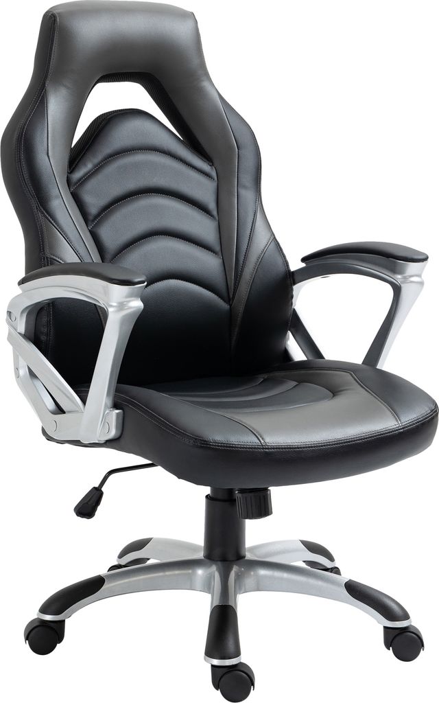 Bürostuhl HLO-CP43 Kunstleder schwarz/grau
