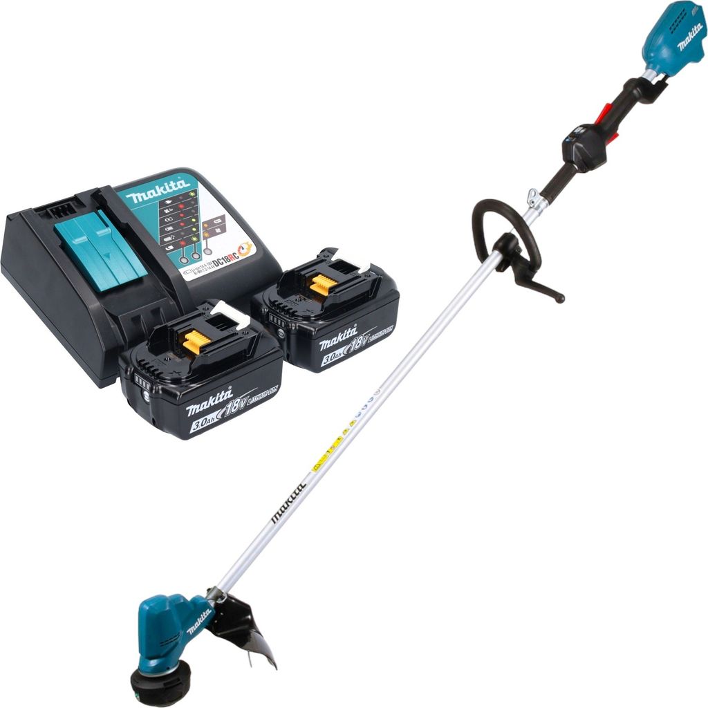 Makita DUR 190 LRF2X3 Akku Rasentrimmer 18 V 300 mm Brushless + 2x Akku 3,0 Ah + Ladegerät