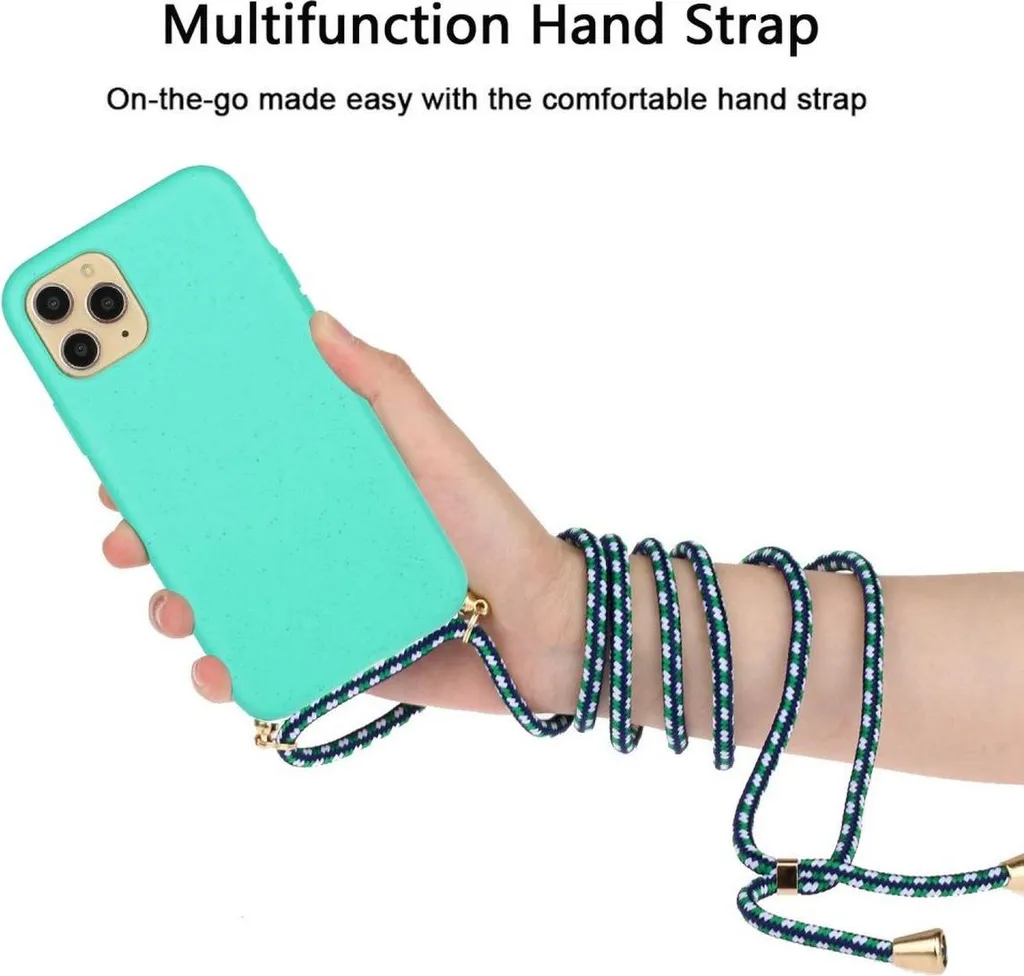 Custodia Silicone iPhone 14 Pro Verde - Protezione Totale con Catena - 3