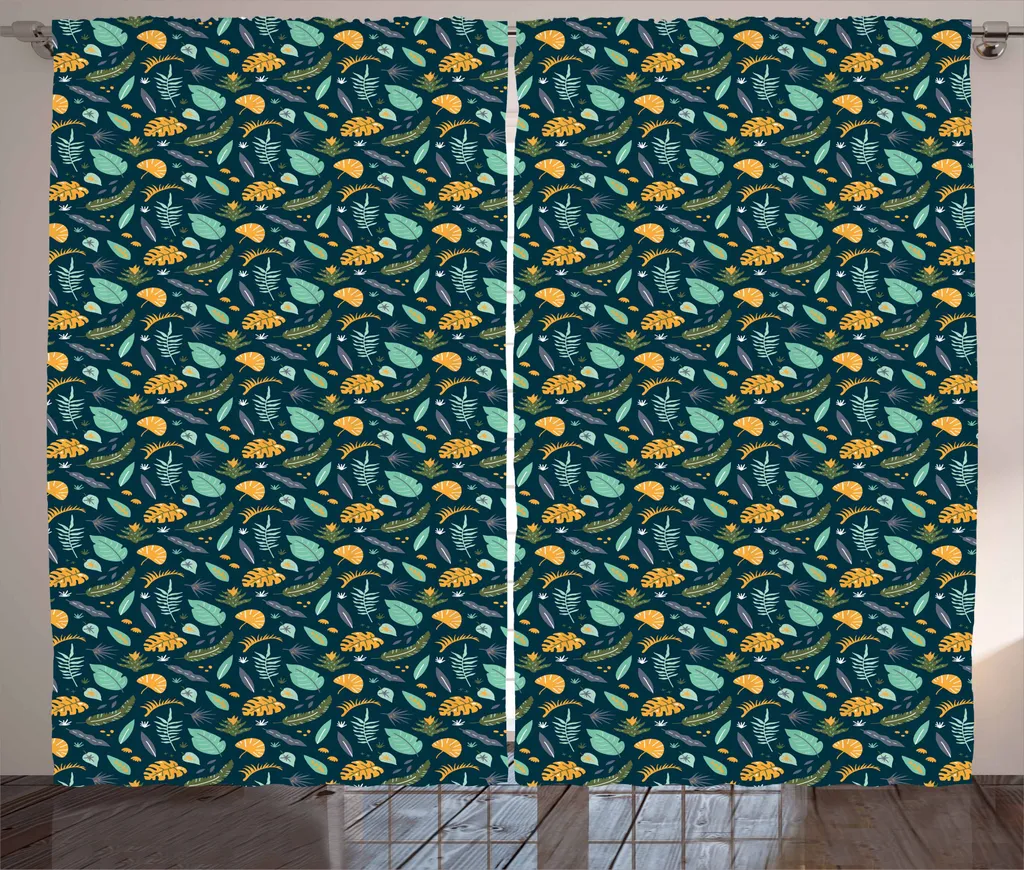 Tenda Rustica Foglie Tropicali ABAKUHAUS 280x245cm | Arredo Camera