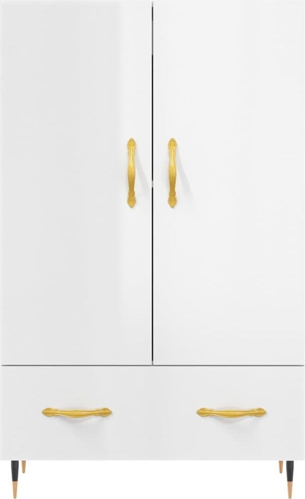 vidaXL Highboard biały wysoki połysk 69,5x31x115 cm Zdjęcie produktu 6