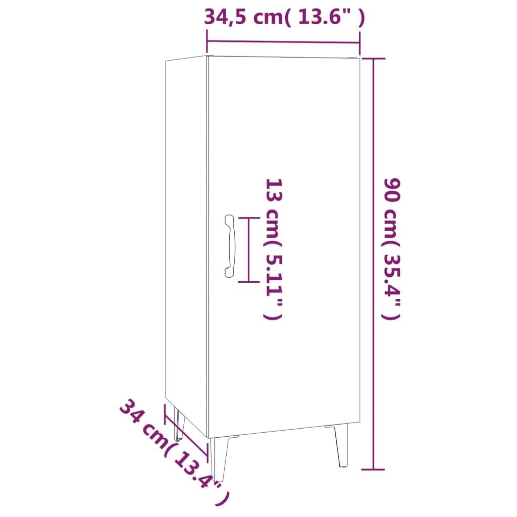 vidaXL Kredens biały wysoki połysk 34,5x34x90 cm materiał Zdjęcie produktu 10