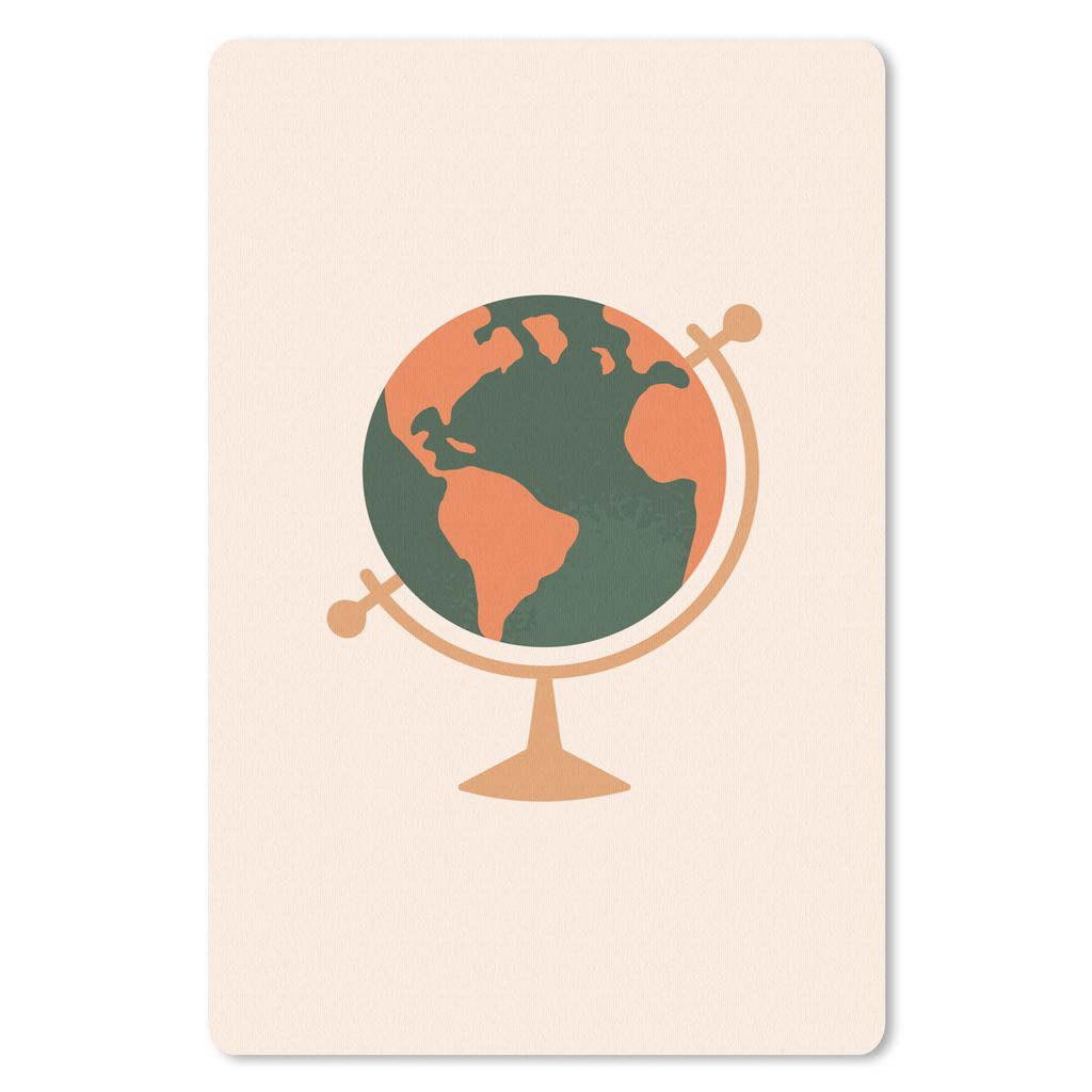 MuchoWow Mauspad Mousepad Globus - Pastell - Orange 18x27 cm - Mousepads - Maus Mat - Pad - Mausunterlage