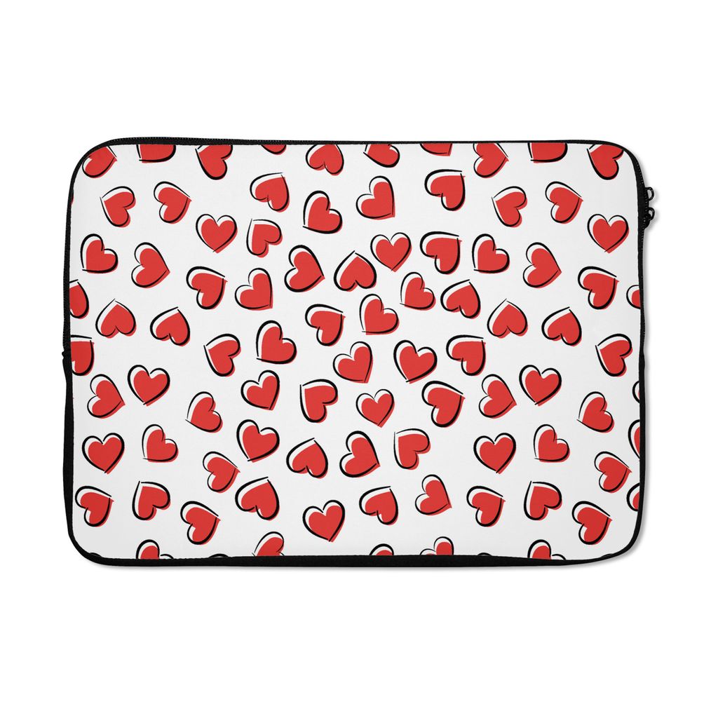 MuchoWow Laptop Hülle 14 ZollValentinstag - Herz - Muster Laptoptasche - Laptoptasche - Stoßsicher - Schutzhaube