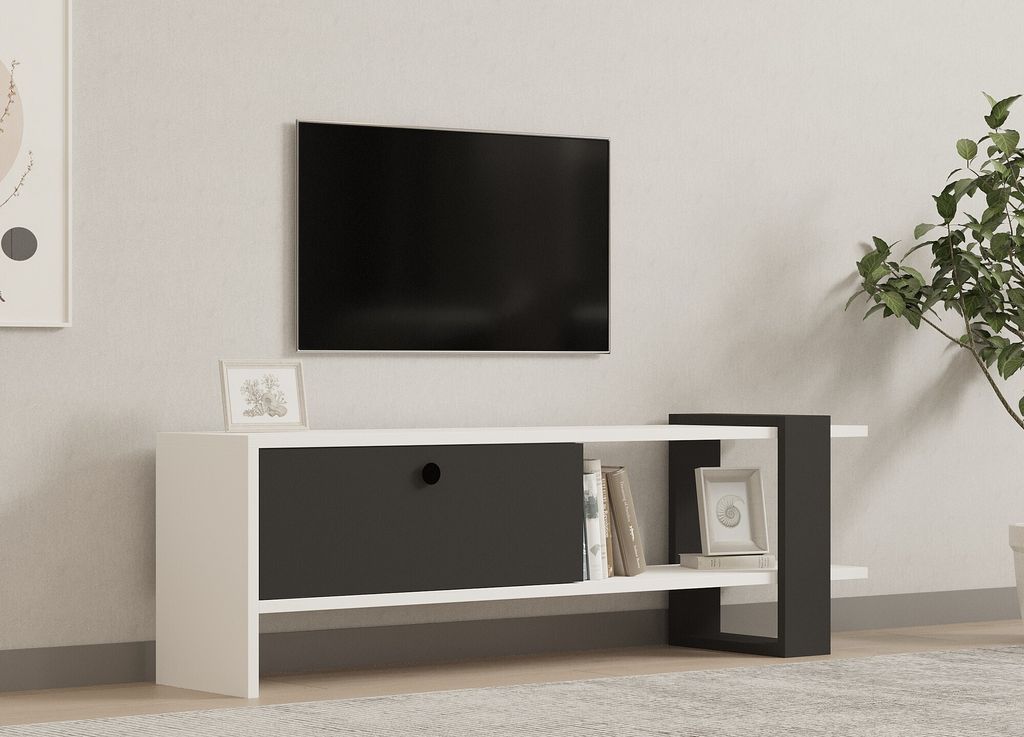 Skye Decor, Funda- FundaPUQ, Anthrazit,|,Weiß, TV-Schränke, Produktbild 