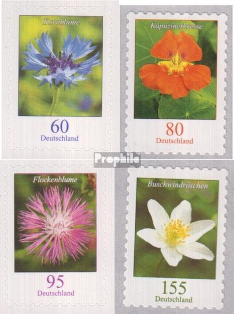 Briefmarken BRD (BR.Deutschland) 2019 Mi 3481-3484 (kompl.Ausg.) selbstklebende Ausgabe postfrisch Blumen