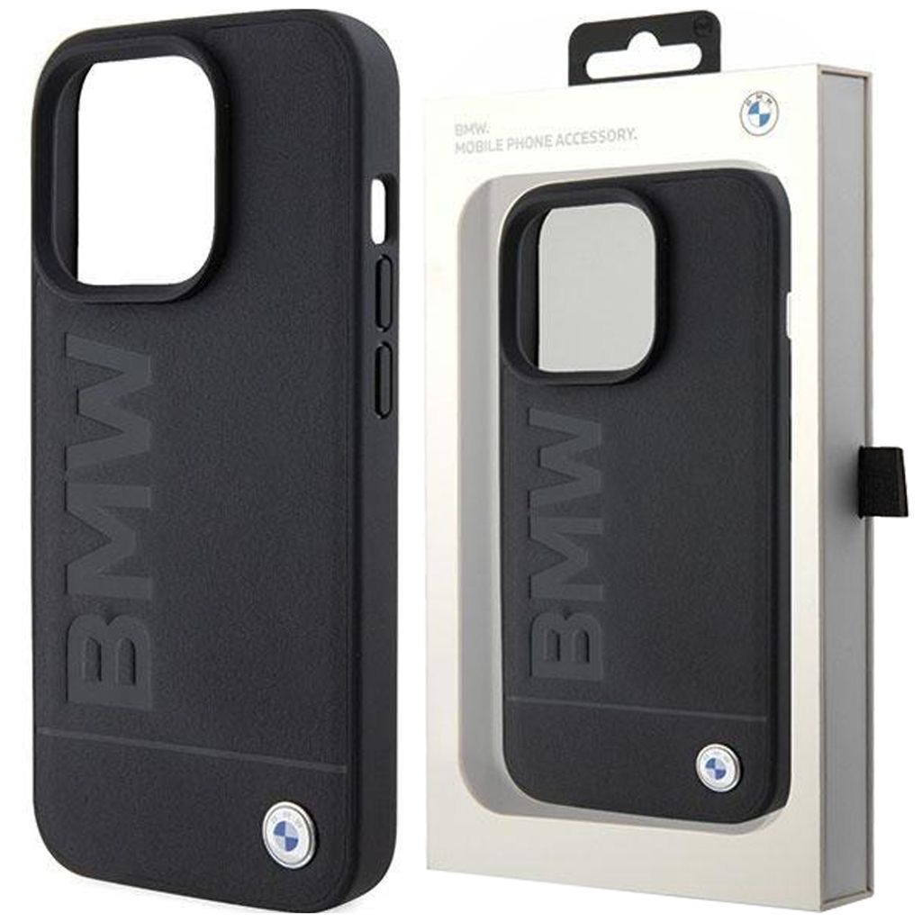 Etui Bmw Leather Hot Stamp Na Iphone 15 Pro Max - Czarne Zdjęcie produktu 