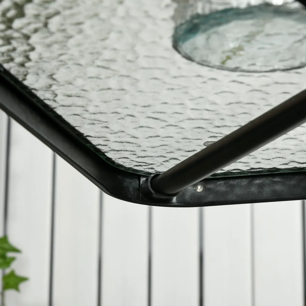 Table d'extérieur robuste avec trou parasol et pieds antidérapants - 7