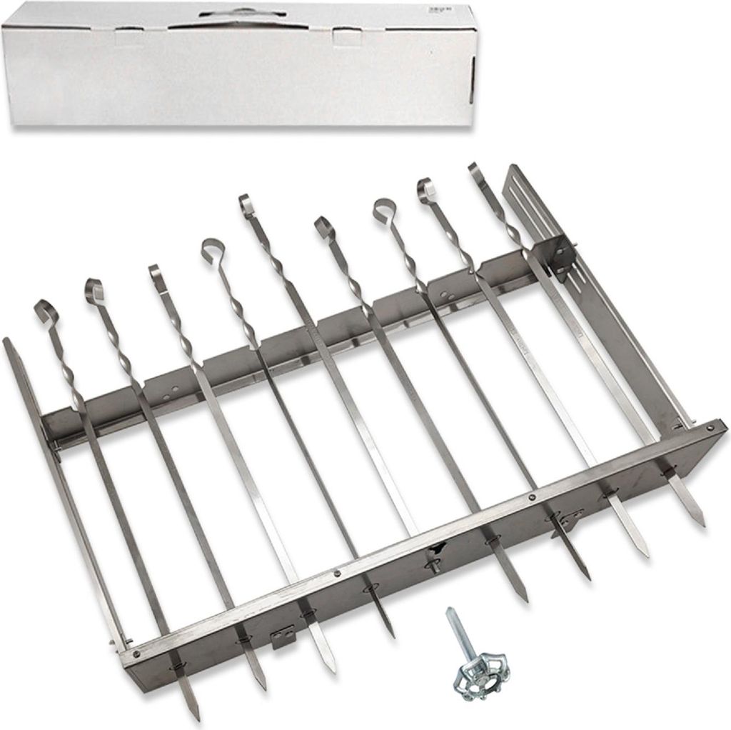 OLYMP Spiessdreher Drehspieß - Aufsatz Sesam Profi für 9 Spieße, manuell, Schaschlik, Grillspieß, Drehspieß, Ohne Motor