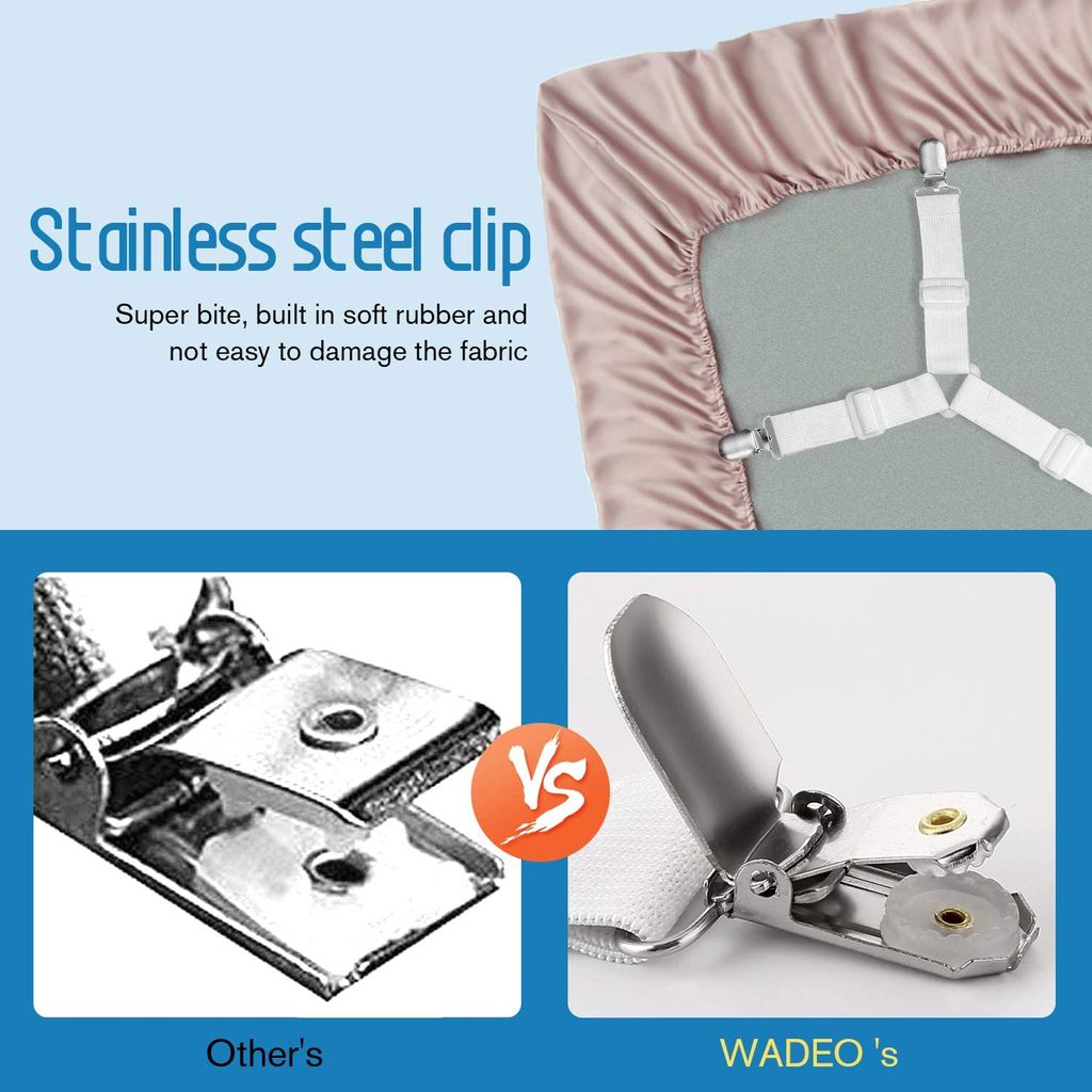 HXC Bettlakenspanner Set 5-teilig - Anti-Rutsch Gurte Für Spannbettlaken