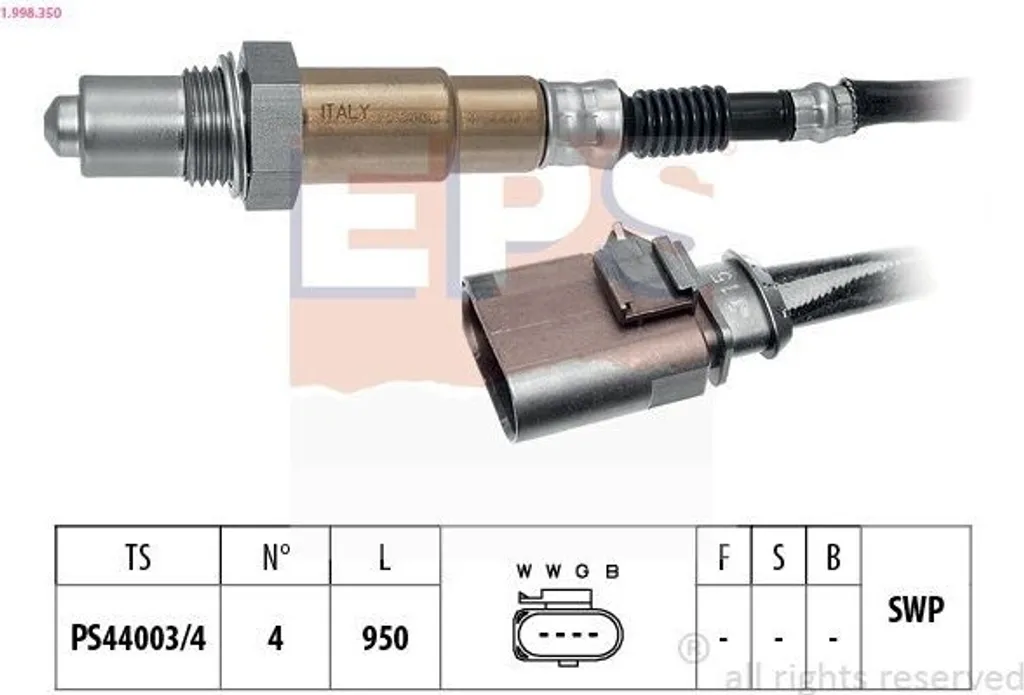 Capteur d'Oxygène Sonde Lambda Chauffée 950mm pour VW Scirocco 137 138