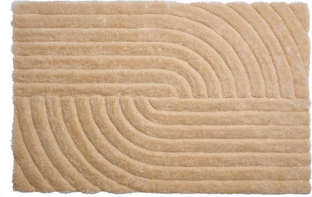 Hochflorteppich mit Reliefstruktur - 200 x 290 cm - Dunkelbeige - MERISA