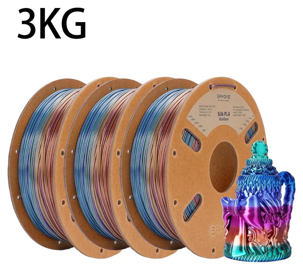 PLA Rainbow Filament - 3D-Drucker Filament - 1,75 mm Durchmesser - Mehrfarbig - 3 kg Spule - Cosmic